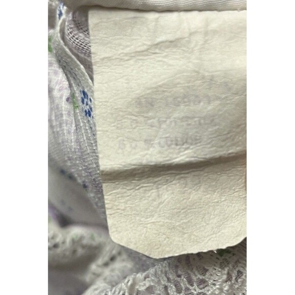 Vintage 60s Youngland Dress 10 Purple Floral Ruffle Mutton Sleeve Union USA Made - Picture 7 of 7